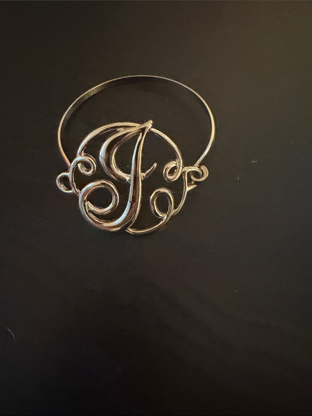 Monogram letter ‘J’ gold Bangle Bracelet - Women Jewelry